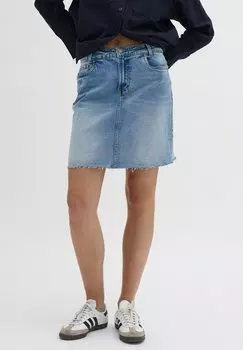 Юбка джинсовая, светло-голубая, ретро-стирка DANGO My Essential Wardrobe, цвет light blue retro wash