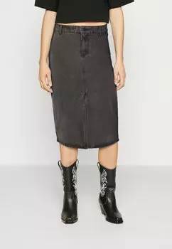 Юбка джинсовая VIKIRA MIDI SKIRT VILA, черный деним