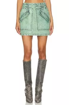 Юбка джинсовая вишневая Aknvas, зеленый