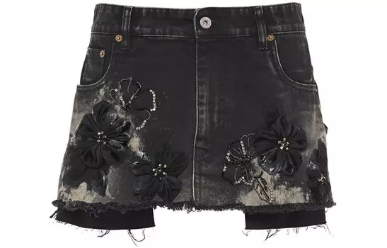 Юбка джинсовая женская черная Miu Miu
