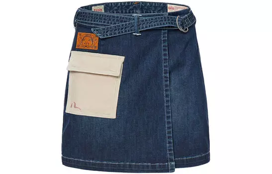 Юбка джинсовая женская джинсовая синяя Evisu