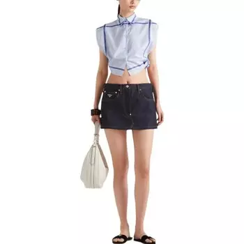 Юбка джинсовая женская темно-синяя Prada
