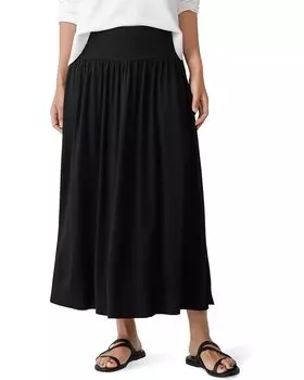 Юбка Eileen Fisher Full Length Gathered Skirt, черный