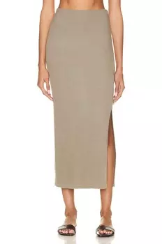 Юбка Enza Costa Stretch Silk Knit Essential, цвет Olive Oil