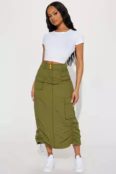 Юбка Fashion Nova 70370J, оливковый