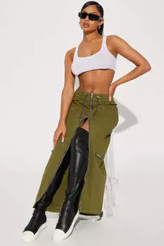 Юбка Fashion Nova FN2115C154, оливковый
