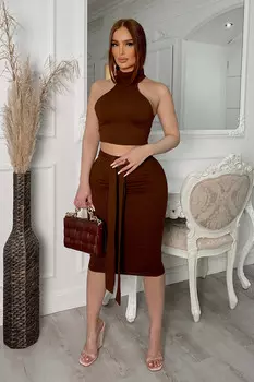 Юбка Fashion Nova T3410S1426, коричневый