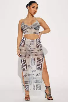 Юбка Fashion Nova YAS1546N, серо-коричневый