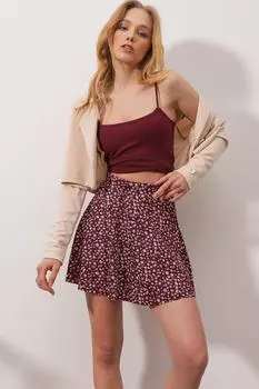 Юбка - Фиолетовый - Мини Trend Alaat Stili, фиолетовый