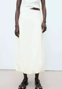 Юбка-фонарик LONG BALLOON - Maxi skirt Mango, кремовый