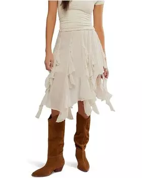 Юбка Free People Susanna Knee-length Midi Skirt, цвет White Alyssum