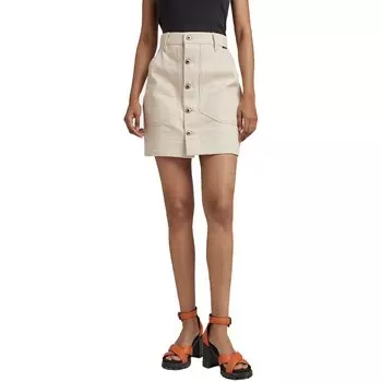 Юбка G-Star Workwear Slim Fit High Waist Short Denim, бежевый