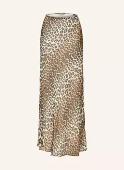 Юбка GANNI, черный/коричневый/светло-коричневый