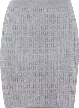 Юбка Givenchy Straight Skirt Knitted 'Silver', серебряный