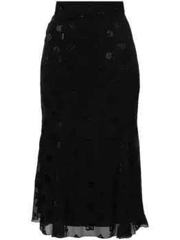 Юбка годе длины миди DOLCE & GABBANA, черный