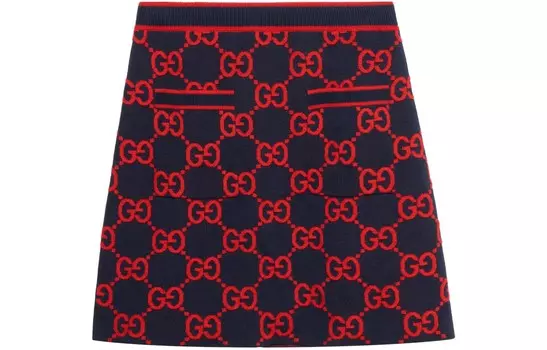 Юбка Gucci, чернильно-красный