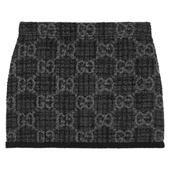 Юбка Gucci Tonal GG Tweed Skirt, черный