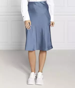 Юбка Guess Jeans миди атласная, синий
