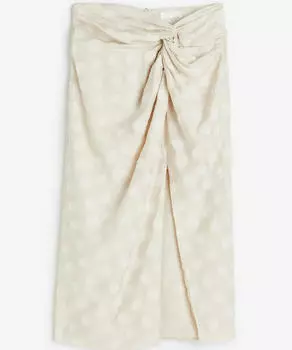 Юбка H&amp;M Knot Detail, кремовый
