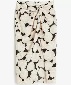 Юбка H&M Knot Detail, светло-бежевый