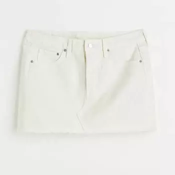 Юбка H&M Low Waist Denim, белый