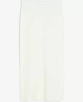 Юбка H&amp;M Rib-knit Pencil, кремовый