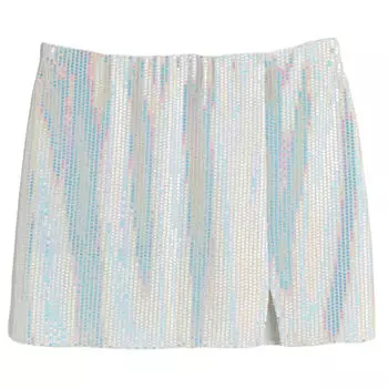 Юбка H&amp;M Short, серебристый