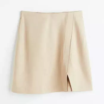 Юбка H&M Short Wrap-front, бежевый