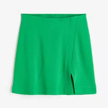 Юбка H&M Short Wrap-front, зеленый