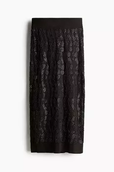 Юбка H&M A/W 2024 Bead-embellished, темно-коричневый