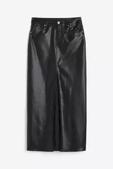 Юбка H&M Coated Pencil, черный
