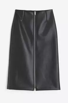 Юбка H&M Coated Pencil, черный