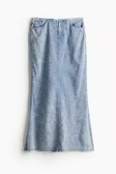 Юбка H&M Frayed-edge Flared, голубой