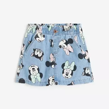 Юбка H&M Kids A-line Denim Minnie Mouse, светло-синий