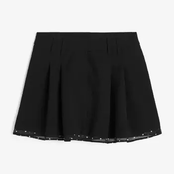 Юбка H&M Pleated Mini, черный