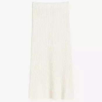 Юбка H&M Rib-knit, кремовый