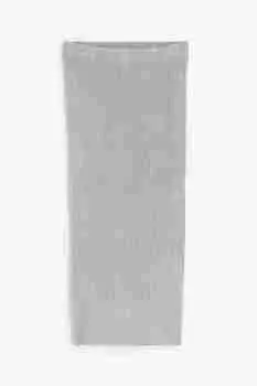 Юбка H&M Ribbed Knit, серебристый