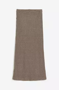 Юбка H&M Ribbed, коричневый