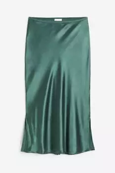 Юбка H&M Satin, темно-бирюзовый