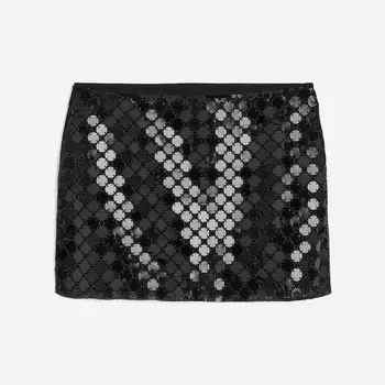 Юбка H&M Sequined Mini, черный