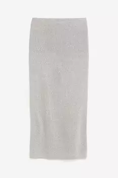 Юбка H&M Shimmery Knit, серебристый