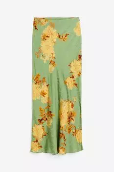 Юбка H&M Silk, зеленый