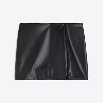 Юбка H&M Slit-hem Mini, черный