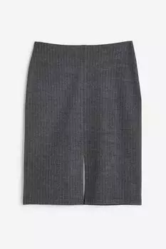 Юбка H&M Slit-hem, темно-серый