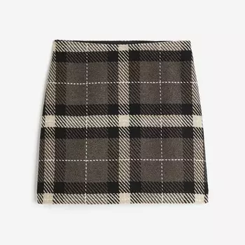 Юбка H&M Textured Mini, светло-бежевый