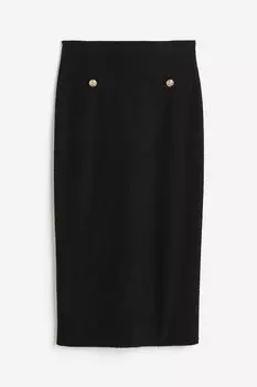 Юбка H&M Textured Pencil, черный