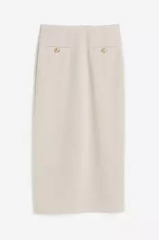 Юбка H&M Textured Pencil, светло-бежевый