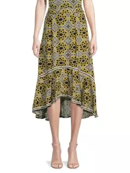 Юбка хай-лоу с принтом aurora Area Stars Yellow multi
