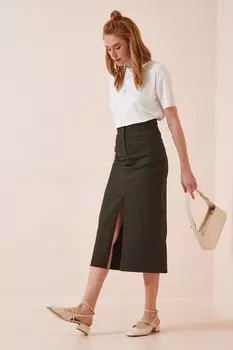 Юбка - Хаки - Миди Happiness stanbul