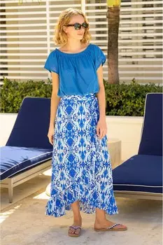 Юбка халат апрель Aspiga, синий